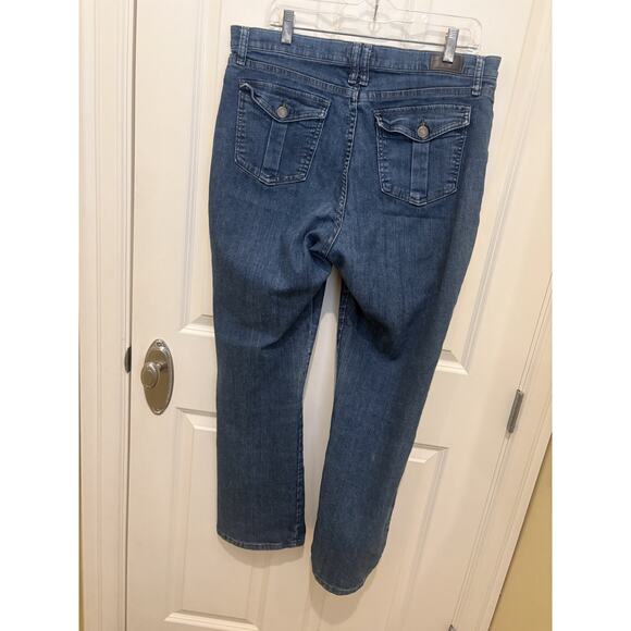 Lee Relaxed Fit At the Waist Jeans Womens Size 16 Short Medium Wash Denim - Picture 4 of 5